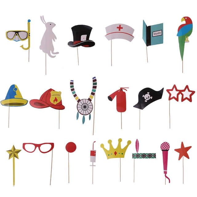 20 Piezas Photo Booth Props Niños Birthday Party Mask Photobooth Props