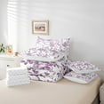 thumbnail image 6 of Manfei Purple Flower Bedding Comforter Set 7pcs, Spring Garden Floral Full Bedding Set, Tropical Vintage Blossom Fitted Sheet Flat Sheet, Luxury Bedroom Decor, 6 of 8