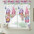 thumbnail image 2 of Spring Gnomes Swag Valances for Windows 2 Pack, Kitchen Window Curtains 36 Inch Length, Botanical Rose Flower Leaves Butterfly Privacy Swag Curtains for Living Room/Bathroom with Rod Pocket 36"x36", 2 of 8