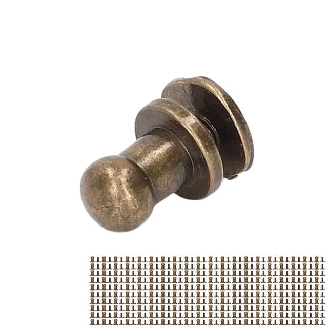 Round Head Rivets, 200 Sets Chicago Screws Round Head Rivets 7x5mm High Durability For Handbag For Clothing Bronze