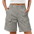 thumbnail image 3 of Gunia Women Hiking Shorts Bermuda Shorts Casual Summer High Waist With Pockets Outdoor Beach Cargo Shorts Grey L, 3 of 5