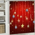 thumbnail image 6 of Fenyluxe Ornaments Stars Garland Pretty Bathroom Shower Curtain Set with Hooks, Christmas Decor 100% Polyester Fiber Shower Curtain for Bathroom, Various Sizes 60x72, 6 of 7