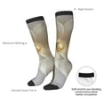 thumbnail image 4 of KLL Elegant Ivory Flower Print Cool Socks Men's Women's Crew Socks Funny Crazy Novelty Stockings, 4 of 6