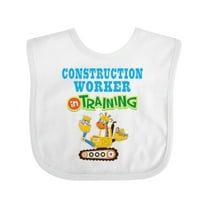 Inktastic Construction Worker in Training Boys or Girls Baby Bib
