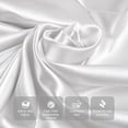 thumbnail image 5 of Lux Decor Satin Sheets Full Size - 4 Piece Cooling Silky Bed Sheet Set for Hair and Skin, Similar to Silk, 15" Deep Pocket, OEKO-TEX Certified (White), 5 of 11