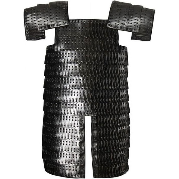 Mythrojan Viking Armor Lamellar Scale Tunic | Medieval Leather Armor for Renaissance Cosplay and Varangian Body Armour | Medium Size | Black