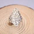 thumbnail image 2 of K-KED Real Sterling Silver Ring Women Hollow Pattern Lucky Silver Ring Size US 8 Gift, 2 of 5