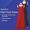 thumbnail image 5 of Sagefinds Women's Maxi Tank Dress - Sleeveless Scoop Neck Casual Long Beach Shirt Dress - 2X, 5 of 8