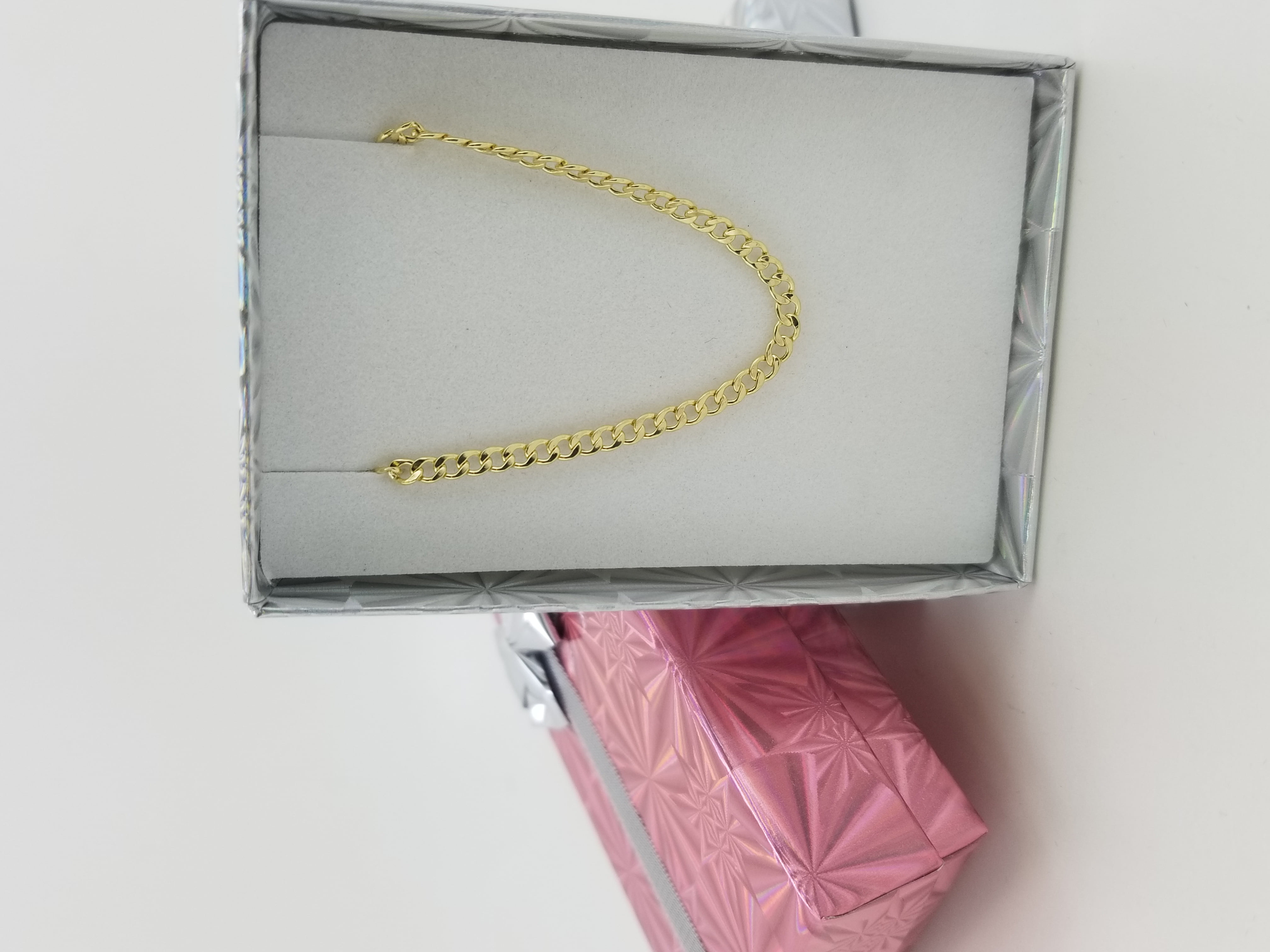 Real 10k Yellow Gold Hollow Cuban Men and Women Bracelet/Anklet 3.5mm , 8"