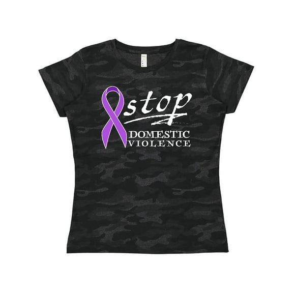 Inktastic Stop Domestic Violence-purple Ribbon Women's T-Shirt