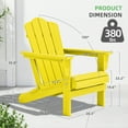 thumbnail image 5 of KINGYES Folding Adirondack Chair, HDPE All-Weather Folding Adirondack Chair, Fir Pit Chairs for Patio Garden Backyard Deck, Yellow, 5 of 8