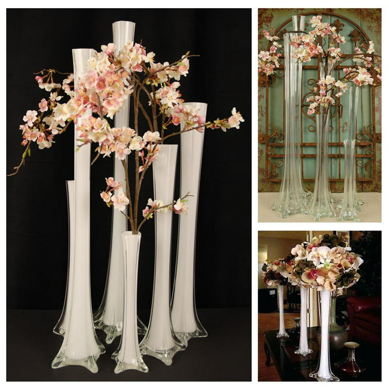 Efavormart 24 Eiffel Tower Wedding Glass Vases for Wedding Party Banquet Events Centerpiece Decoration Flower Vase -6 PCS-Clear