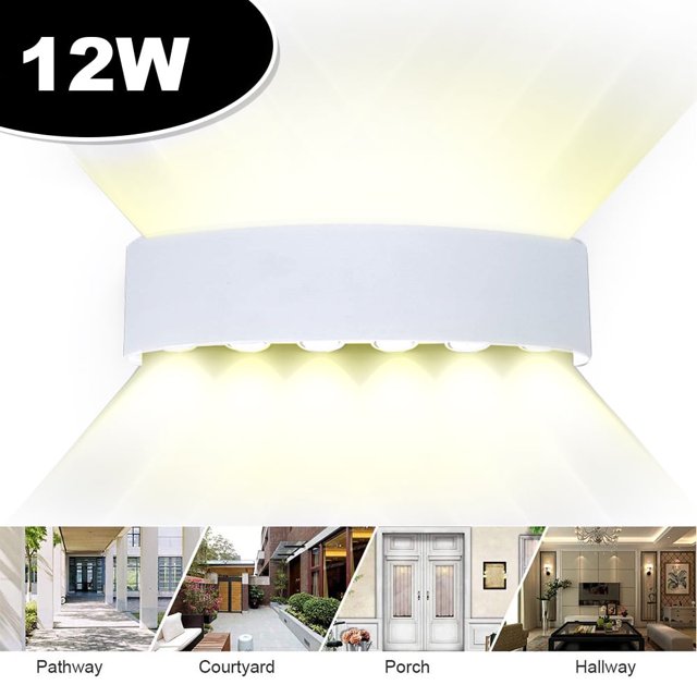 DEBGFS Modern Waterproof Aluminum Wall Lights Matte Black Hardwired Indoor Outdoor