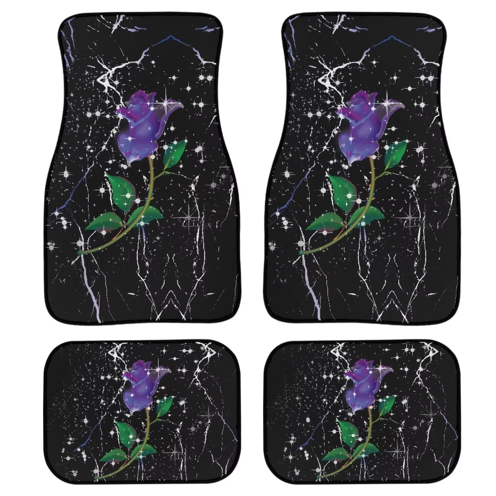 FKELYI Marble Stripes Rose Car Floor Mat Protections for Women Men Anti