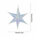 thumbnail image 3 of Peacheart Iridescent 6-Point Star Hanging Ornament, Clear Foil Folding Decorations, Rainbow Shine Party Decor for Bridal Shower Wedding Birthday Party, 3 of 6