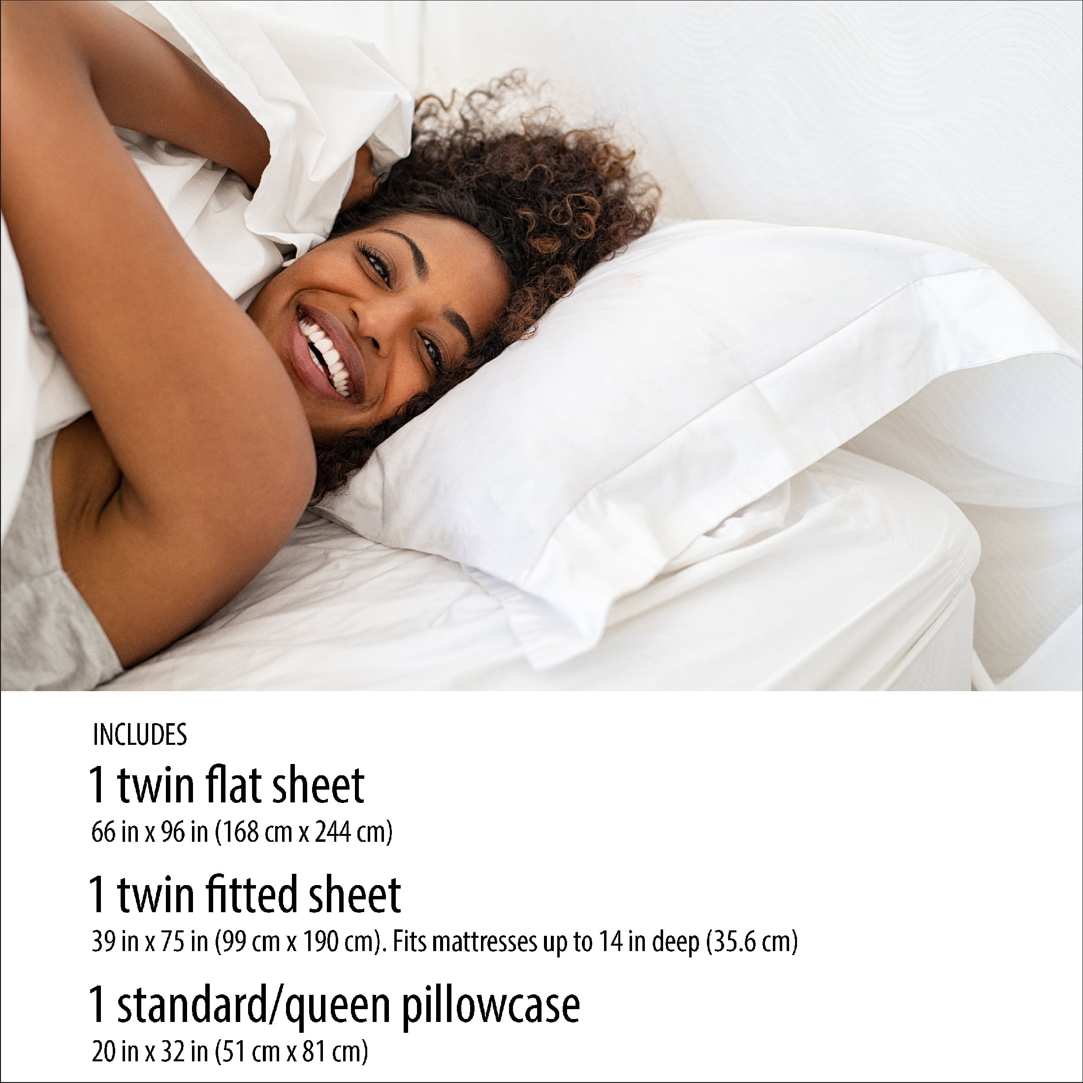 Mainstays Comfort Chill Microfiber Bed Sheet Set, Twin, Arctic White, 3 Piece