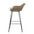 thumbnail image 5 of Pondway Outdoor Wicker and Iron Barstools with Cushion, Set of 2, Light Brown and Beige, 5 of 13