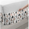 thumbnail image 2 of Doodle Bed Skirt, Pastel Fruits Lemons with Childish Wavy Lines Dots Memphis Style, Elastic Bedskirt Dust Ruffle Wrap Around for Bedding Decor, 4 Sizes, Blush Charcoal Grey and White, by Ambesonne, 2 of 2