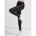 thumbnail image 2 of Fldy Women's Sparkly Metallic Leggings Stretch Nylon High Waist Pants Tights Clubwear Loungewear Black XL, 2 of 3