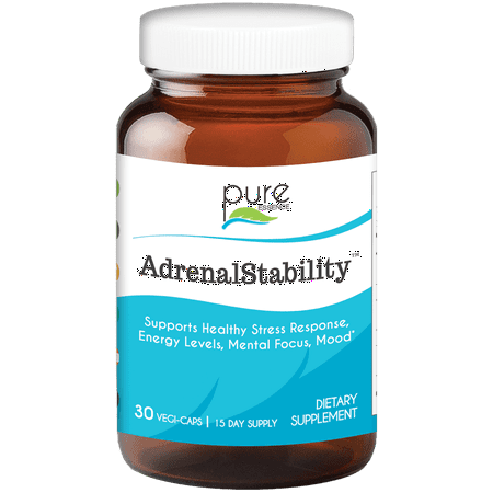 Adrenal Stability Natural Adrenal Health Support Supplement for Fatigue, Stress, Anxiety by Pure Essence - 60 Capsules