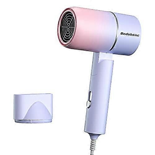 Secador de pelo de viaje de 220 V, diseño plegable con control termostático de calor y dos velocidades.