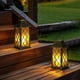 thumbnail image 3 of Paquete de 2 linternas solares, linternas colgantes para jardín al aire libre, luces de misión de vela sin llama parpadeantes LED impermeables 3 veces más largas, 3 of 5