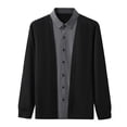 thumbnail image 3 of RUTAYY Men's Shirts Color Block Slim Fit Casual Long Sleeve Turndown Collar Button Down Comfortable Daily Wear Fashion Seaside Blouse, 3 of 8
