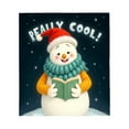 thumbnail image 2 of Durable Soft & Warm Flannel Blanket - Cozy Snowman Design with Santa Hat & Scarf Perfect for Sofa Travel Bed & Chair, 2 of 5