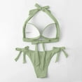 thumbnail image 4 of UPPADA High Waisted Womens Bikini Sets Two Piece Swimsuits Color Block Flattering Bathing Suits Bikini Sets 2 Piece Swimsuit Scoop Neck Spaghetti Straps Swimwear Green,L, 4 of 6