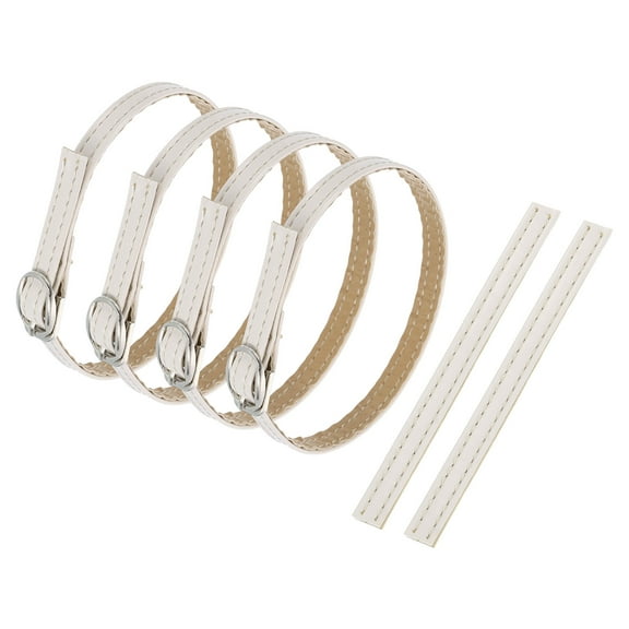 2 Pair Replacement Ankle Strap for Heels Detachable High Heels Shoe Straps Adjustable PU Leather Shoe Bands for Loose Shoe Slippers Sandals Anti-Loose, Beige