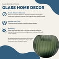 thumbnail image 6 of Bergamo Art 9" Wide Decorative Handmade Green Round Pumpkin Glass Vase, 6 of 6