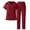 Wine, variant on YgkuHd Women's Scrub Set – Short Sleeve V-Neck Top with Pockets & Drawstring Pants, Surgical Nursing Uniform for Hospital Clinic, Sizes S-XXL,Purple_S