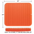 thumbnail image 2 of Alfombrilla de silicona para secar platos MicoYang, naranja, resistente al calor, 2 of 9
