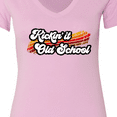 thumbnail image 4 of Inktastic Kickin' It Old School with Weathered Retro Stripe Women's V-Neck T-Shirt, 4 of 5