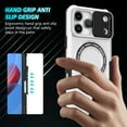 thumbnail image 3 of Case for iPhone 17 Pro Max, with Sliding Camera Cover, with Rotating Finger Ring Holder Magnetic Bracket Hybrid Hand Grip Protective Shockproof Phone Case Cover for iPhone 17 Pro Max - White, 3 of 10