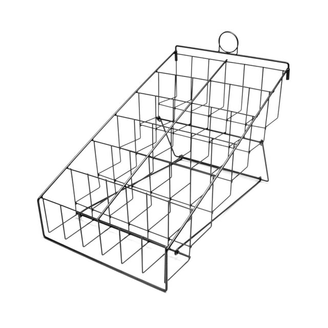 FixtureDisplays® 6 Tiers 12 Pockets Counter DVD Rack Steel Wire Display Rack Black Tabletop Compact Disc Jewel Case Holder Step Tier Book Display Rack for Library Classroom Office 119365