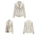 thumbnail image 4 of Puntoco Chaqueta de solapa de piel sintética de manga larga corta sin capucha para mujer Puntoco Puntoco-1, 4 of 5