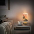 thumbnail image 6 of Cat Yellow Table Lamp USB Bedside Desk Nightstand Lamp Printed Gifts Small Lamp Wood Base for Bedroom Living Room Kids Room College Dorm, 6 of 7
