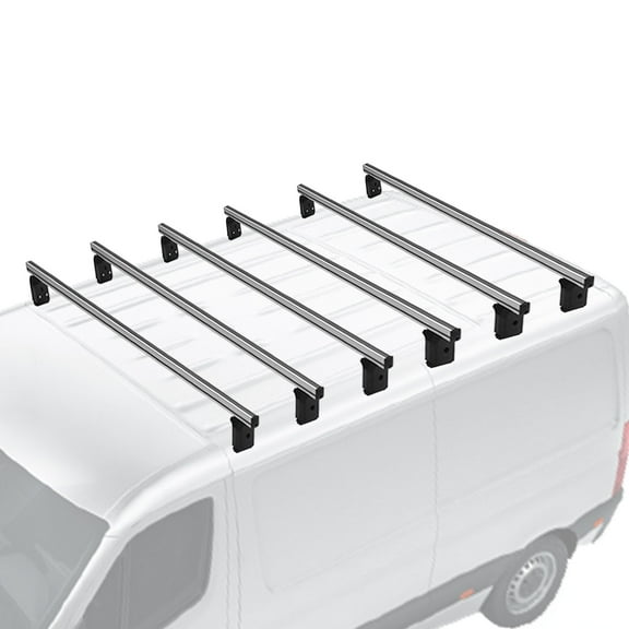 OMAC Roof Racks Cross Bars Set for Mercedes Sprinter W906 2006-2013 Gray 6 Pcs Anti-Theft for Travel Kayak Canoe Surf Ski Snowboard Camping