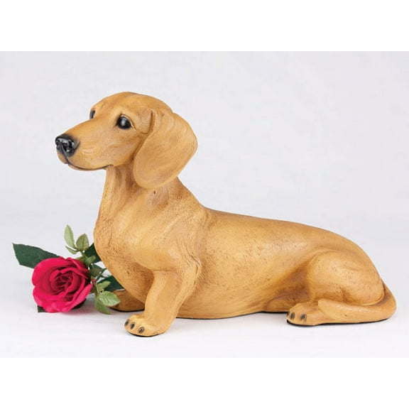 Dachshund Shorthair Red Cremation Pet Urn for a Dog Memorial in remembrance of your beloved family pet