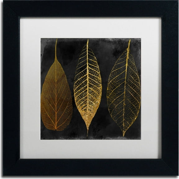 Trademark Fine Art "Fallen Gold I" Canvas Art by Color Bakery, White Matte, Black Frame