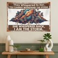 thumbnail image 5 of They Whispered To Her I Am The Storm Butterfly Cloud Vintage Tapestry, Retro Metal Sign Style Feminist Wall Decor for Bedroom Dorm, 5 of 7