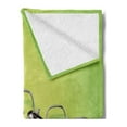 thumbnail image 2 of Clock Soft Flannel Fleece Throw Blanket, Group of Alarm Clocks on the Wooden Ground Digital Print Nostalgic Design Print, Cozy Plush for Indoor and Outdoor Use, 70" x 90", Lime Green, by Ambesonne, 2 of 5