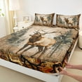 thumbnail image 3 of Castle Fairy Animal Deer 4pcs Bed Sheets,Tree Branches King Sheets,Abstract Vintage Super Cozy Sheet Set,Breathable Wildlife Home Decor, 3 of 7