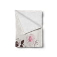 thumbnail image 2 of Vintage Soft Flannel Fleece Throw Blanket, Bird Cages and Keys Hanging from Swirling Rose Branches Doves, Cozy Plush for Indoor and Outdoor Use, 70" x 90", Dark Brown Pale Pink, by Ambesonne, 2 of 6
