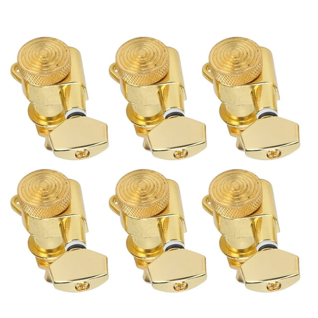 Guitar String Tuner Peg Set, Electric Guitar Tuner Peg Gold Colour Locking Guitar String Tuning Peg Locking Function for Electric NH-XF for Beginner 6 Right Peg Set
