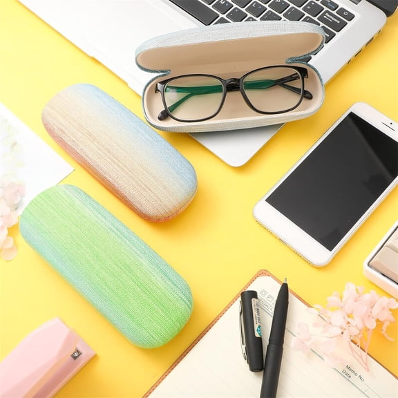 Hard Shell Eyeglasses Case, PU Leather Protective for Sunglasses Travel, bldnkj, 1 Pack 6.49x3.15 Inch