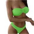 thumbnail image 1 of Bikini sin espalda de color sólido para mujer sexy Traje de baño de dos piezas Traje de baño Conjunto de ropa de playa Fridja  nalpqowj23236, 1 of 1