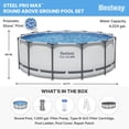 thumbnail image 2 of Bestway 5613HE Steel Pro MAX 14 x 4 Foot Puncture Resistant PVC Liner Above Ground Round Pool, 2 of 11
