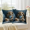 thumbnail image 2 of Animal Print Pillowcase - Rabbit Series, 17.7x17.7 inch Cute Print Sofa Cushion Cover, Bedroom Living Room Decorative Pillowcase, 2 of 6